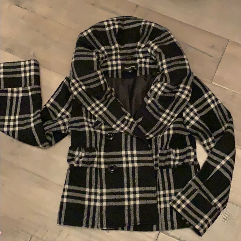 Coat black & white